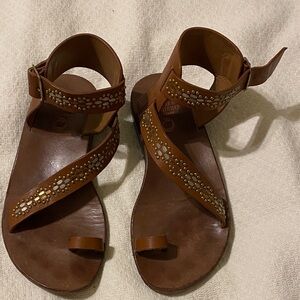 Stylish Brown Beaded Sandals